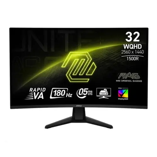 MSI MAG 32CQ6F 32 Inch VA WQHD 180HZ  Cu...
