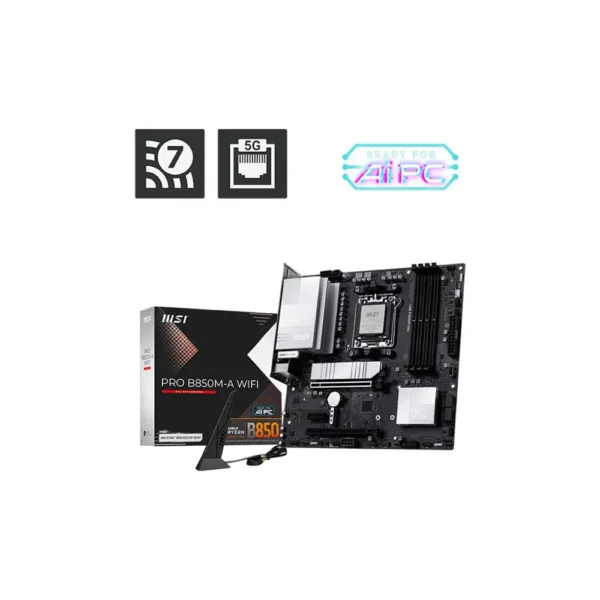 MSI Pro B850M-A WiFi AM5 Micro ATX Mothe...